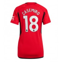 Camiseta Manchester United Casemiro #18 Primera Equipación Replica 2023-24 para mujer mangas cortas
